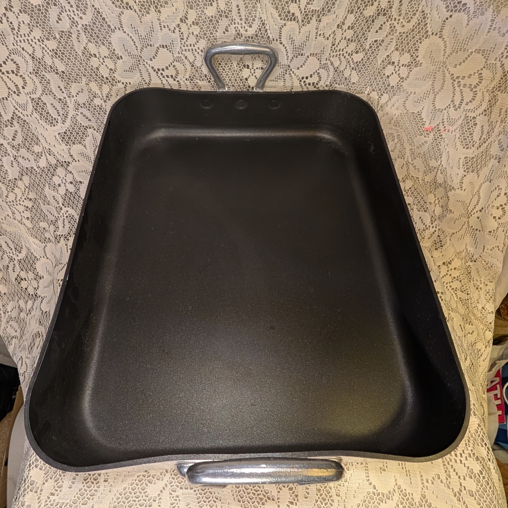Sonoma Black Roasting Pan with Silver Handles